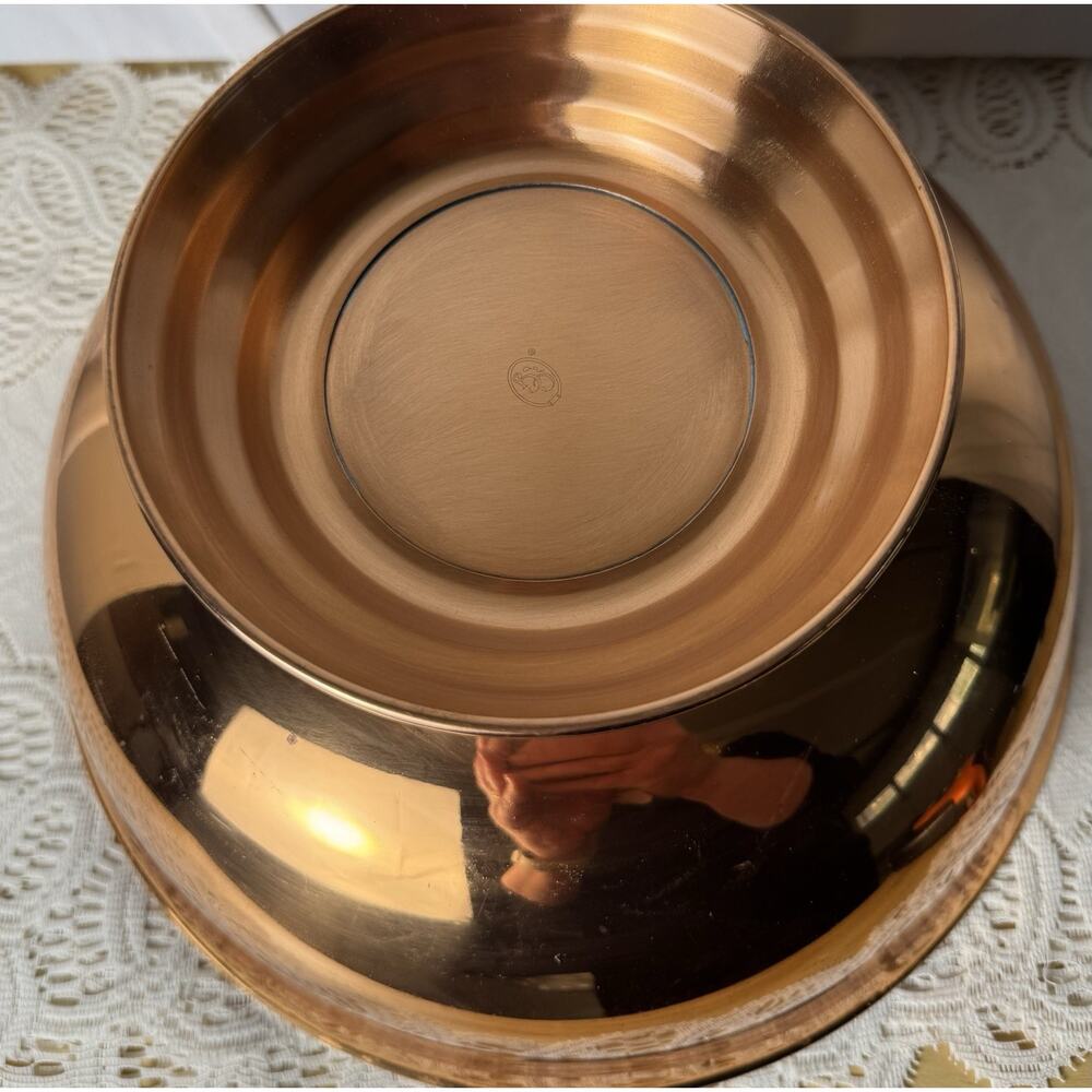 Vintage Coppercraft Guild 12" Copper Pedestal Punch Fruit Bowl MCM Decor - Picture 5 of 9